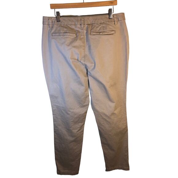 Faded Glory Women's Sz 14 TALL Cotton Spandex Flat Front Chino Khaki Pants - Picture 3 of 7